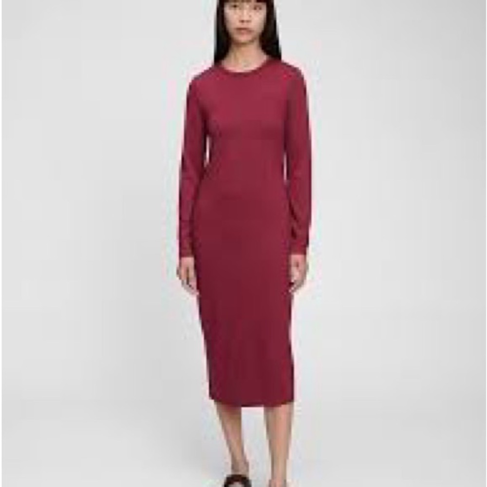 GAP Red Long Sleeve Bodycon Dress for Work